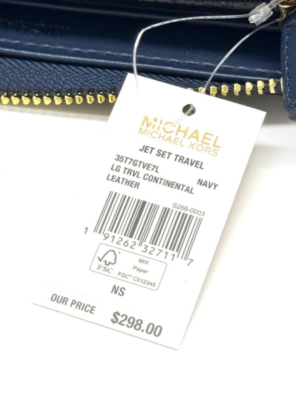 Michael Kors Large Continental Wallet Navy Blue - Picture 8 of 8